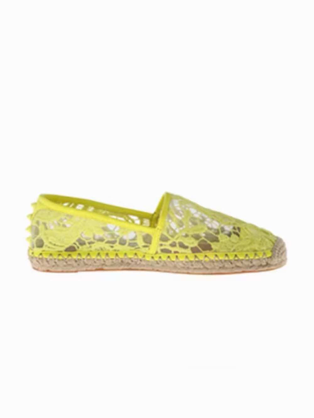 Rebecca Minkoff Neon Yellow Lace Espadrille Slip-On